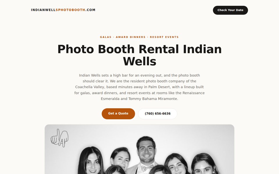 The indianwellsphotobooth.com home page