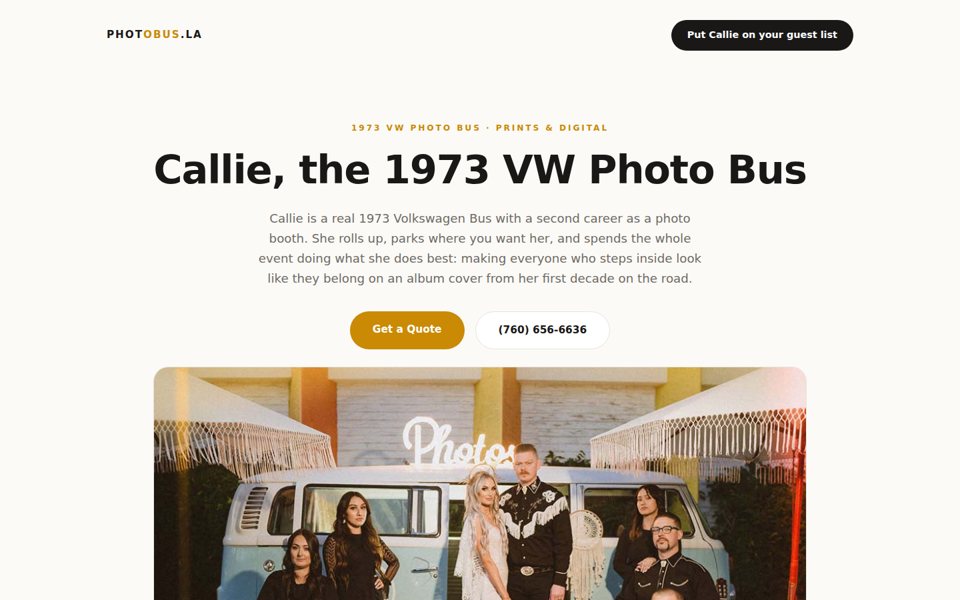 The photobus.la home page