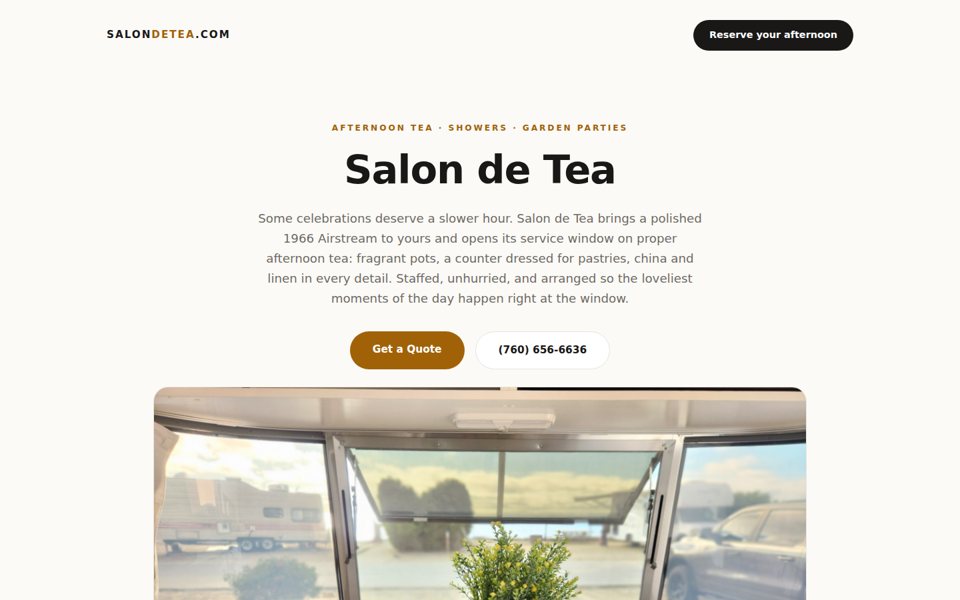 The salondetea.com home page