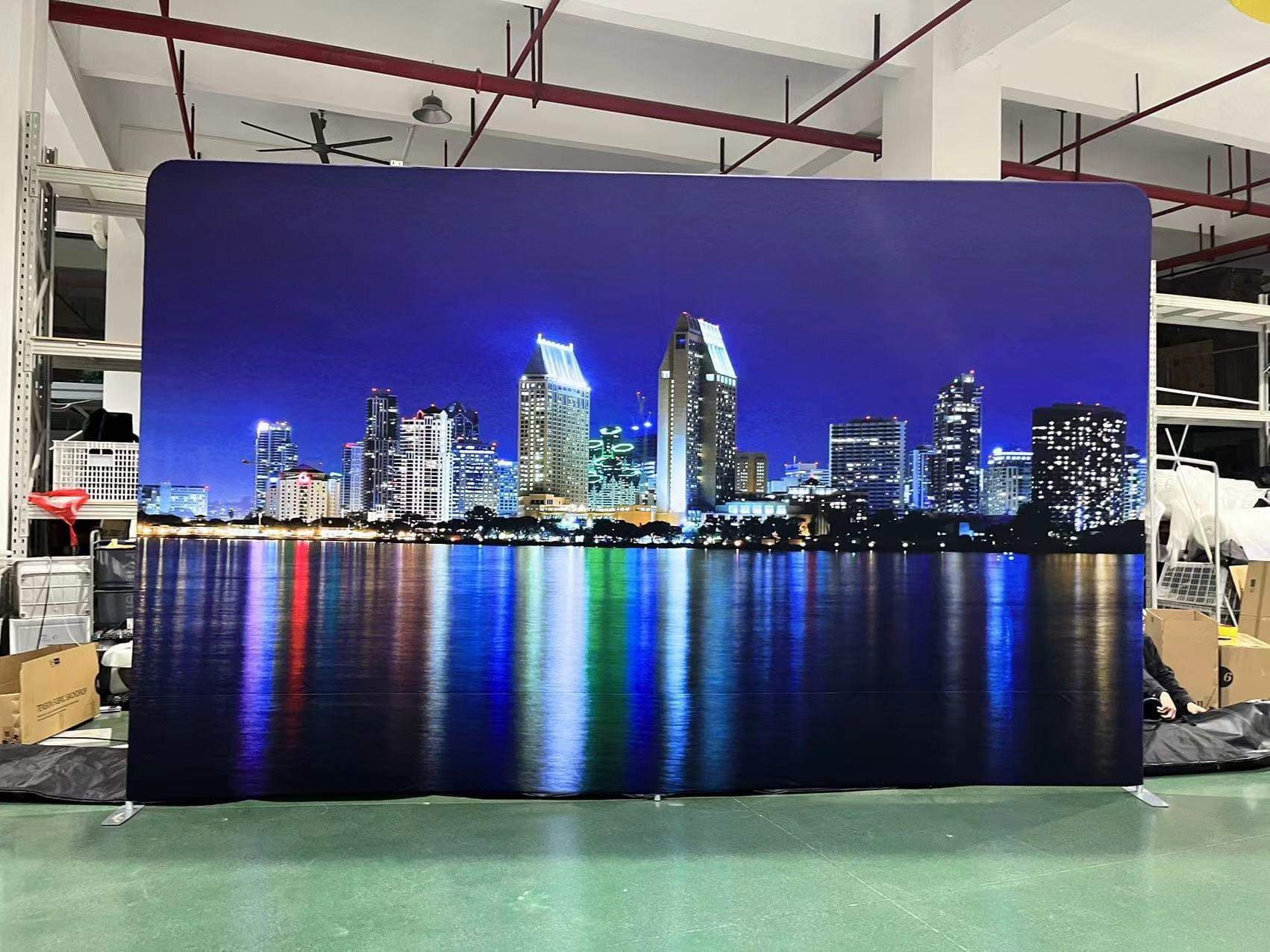 Night skyline seamless fabric wall