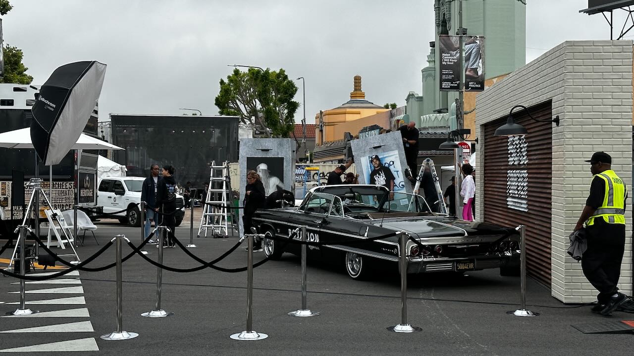 Lowrider backdrop setup outdoor