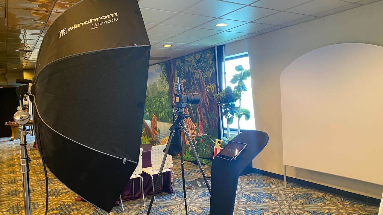 Setup elinchrom jungle backdrop