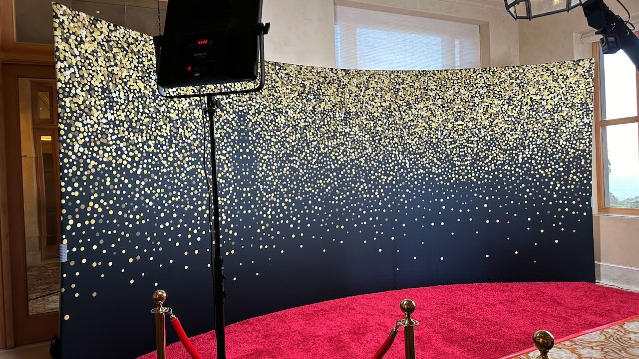 GlamBot glitter backdrop experience