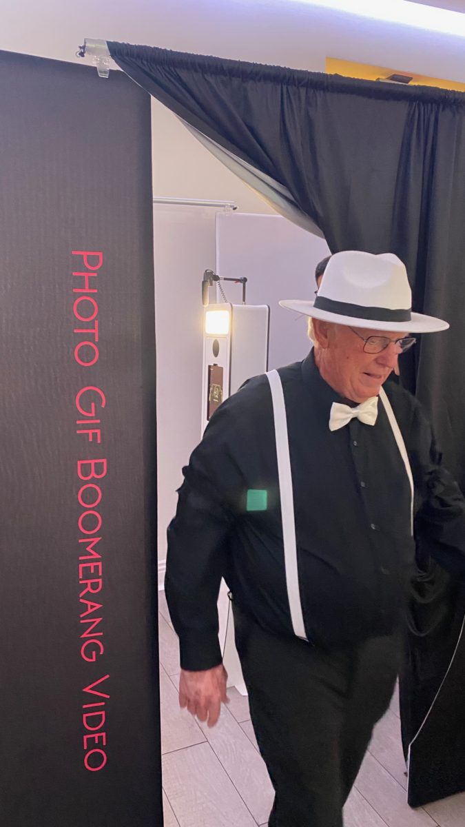 Guest leaving the booth