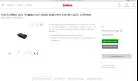 
							         00178400 Hama Micro-USB-Adapter auf Apple Lightning-Stecker, MFI ...								  
							    