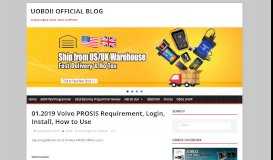 
							         01.2019 Volvo PROSIS Requirement, Login, Install, How to Use								  
							    