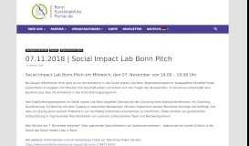 
							         07.11.2018 | Social Impact Lab Bonn Pitch | Bonn Sustainability Portal								  
							    