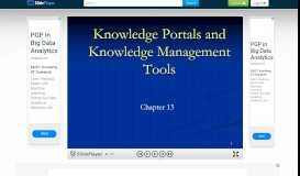 
							         1 Knowledge Portals and Knowledge Management Tools Chapter ppt ...								  
							    