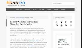 
							         10 Best Websites to Post Free Classified Ads in India - AllUsefulInfo								  
							    