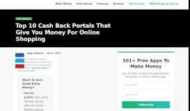 
							         10 Cash Back Portals That Give You Money For Online Shopping								  
							    