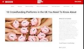 
							         10 Crowdfunding Platforms in the UK You Need To Know About ...								  
							    