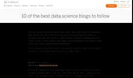 
							         10 of the best data science blogs to follow - Tableau								  
							    