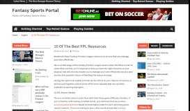 
							         10 Of The Best FPL Resources | Fantasy Football Portal								  
							    