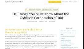 
							         10 Things You Must Know About the Oshkosh Corporation 401(k) - My ...								  
							    