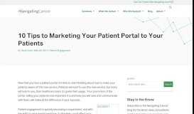 
							         10 Tips to Marketing Your Patient Portal to Your ... - Navigating Cancer								  
							    