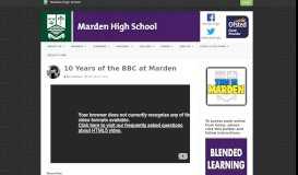
							         10 Years of the BBC at Marden | Marden High School								  
							    