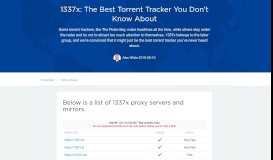 
							         [100% working] Best 1337x Proxy Server list - Xtorrent								  
							    