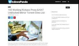 
							         100 Working Kickass Proxy & KAT Unblocked Mirror Torrent Sites List ...								  
							    