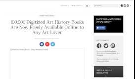 
							         100,000 Digitized Art History Books Are Now Freely Available to Any ...								  
							    