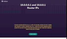 
							         10.0.0.0.1 and 10.0.0.1 Router IP Addresses - NetSpot								  
							    