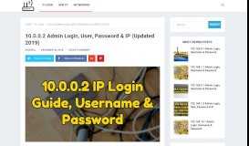 
							         10.0.0.2 Admin Login, User, Password & IP (Updated 2019 ...								  
							    