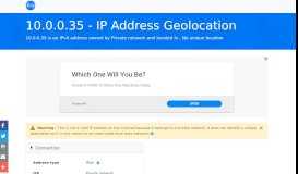 
							         10.0.0.35 - No unique location - Private network - IP address ...								  
							    