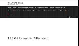 
							         10.0.0.8 Username & Password - routerlogin.net login								  
							    