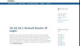 
							         10.10.10.1 Default Router IP Login - 192.168.1.1								  
							    