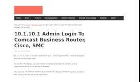
							         10.1.10.1 Admin Login To Comcast Business Router, Cisco ...								  
							    