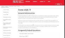 
							         1098-T Information | Cashier's Office | Tuition Payment Office | SUU								  
							    