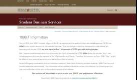 
							         1098-T Information : Student Business Services : Texas State University								  
							    