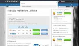
							         • 10Trade Minimum Deposit • - Binary options								  
							    