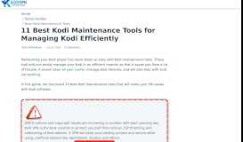 
							         11 Best Kodi Maintenance Tools for Managing Kodi Efficiently								  
							    