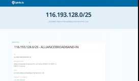 
							         116.193.128.0/25 Netblock Details - Alliance Broadband ...								  
							    