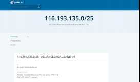 
							         116.193.135.0/25 Netblock Details - Alliance Broadband ...								  
							    