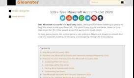 
							         120+ Free Minecraft Accounts List 2020 - Gleanster								  
							    