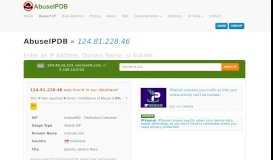 
							         124.81.228.46 | IndosatM2 - Dedicated Customer | AbuseIPDB								  
							    