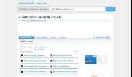 
							         1407-8888.webfin.co.za at WI. Webfin - Login - Website Informer								  
							    