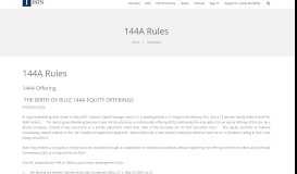 
							         144A Rules - ISIN - International Securities Identification Number								  
							    