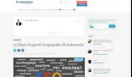 
							         15 Situs Properti Terpopuler di Indonesia oleh Alvin Alexander ...								  
							    