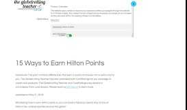
							         15 Ways to Earn Hilton Points - The Globetrotting Teacher								  
							    