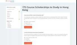 
							         151 Course Scholarships in Hong Kong - ScholarshipPortal								  
							    