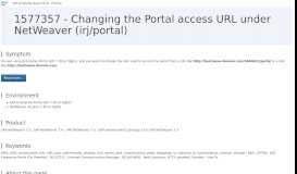 
							         1577357 - Changing the Portal access URL under NetWeaver | SAP ...								  
							    