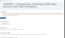 
							         1580920 - Configuration of Multiple LDAP Data ... - Support.sap.com								  
							    