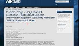 
							         17-062, SSgt - MSgt, Patriot Excalibur (PEX) Cloud System ...								  
							    