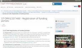 
							         17 CFR § 227.400 - Registration of funding portals. | CFR | US Law ...								  
							    