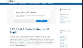 
							         172.16.0.1 Default Router IP Login - 192.168.1.1								  
							    