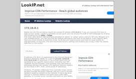 
							         172.16.0.1 - Private Network | IP Address Information Lookup								  
							    