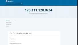 
							         175.111.128.0/24 Netblock Details - Spiderlink Networks Pvt ...								  
							    