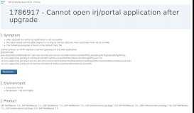 
							         1786917 - Cannot open irj/portal application after upgrade | SAP ...								  
							    
